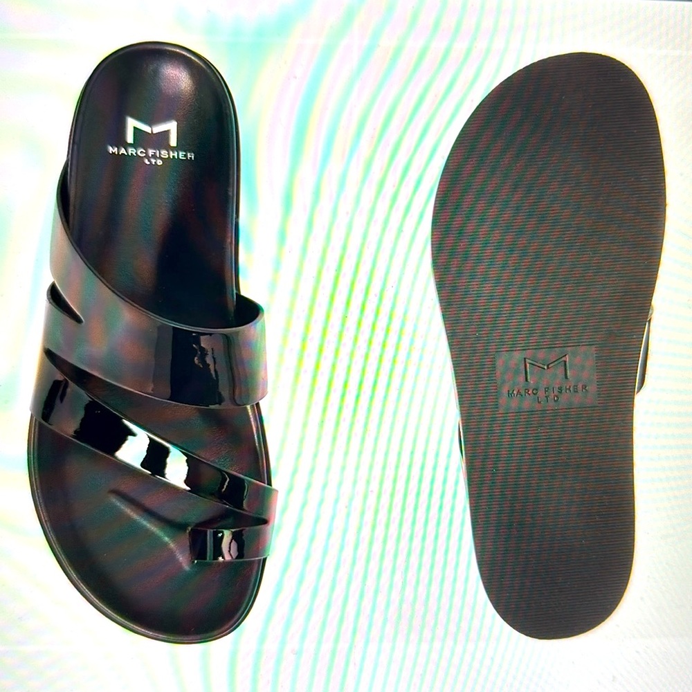 ISO ⚠️🖤 Marc Fisher Yamini Toe Ring Slide Strappy Sandal